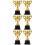 6Stk Goldene Kinder-Party-Trophäen Kunststoff 10