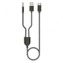 (Black) Stereo Hifi Sound Cable for Car Speakers Type C to USB