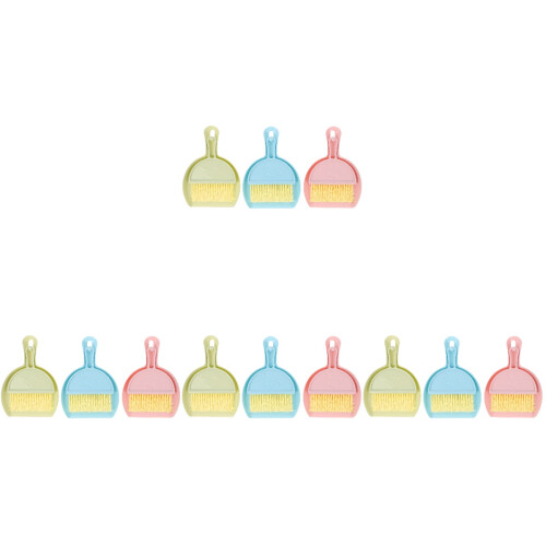 12 Sets Mini Broom Dustpan For Small Pet Cage Cleaning 1