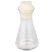 3 Pcs Glass Conical Flask With Cork 100ml Wide Mouth For Laboratory