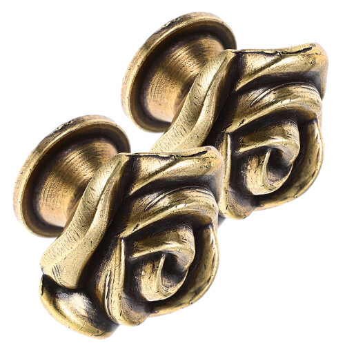8 Pcs Vintage Cabinet Knobs Drawer Pulls Handle Rose Flower 2