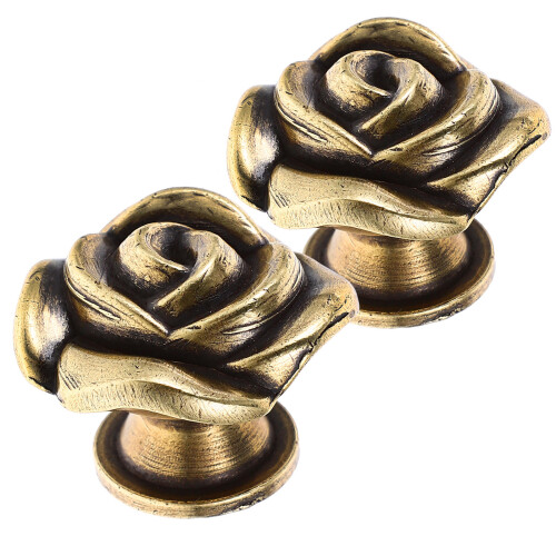 8 Pcs Vintage Cabinet Knobs Drawer Pulls Handle Rose Flower 1