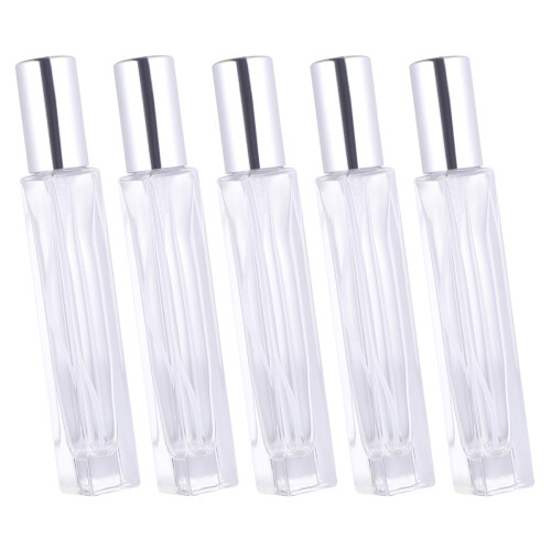 20 Pcs Empty Glass Perfume Spray Bottles With Silver Lid