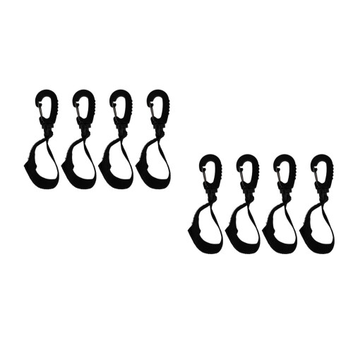 8Pcs Stroller Accessory Hooks Black Durable Rotatable Bag Clips 2