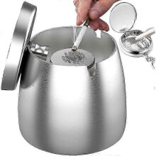 (M, Gold) Stainless Steel Ashtray With Lid Outdoor Windproof Ashtray With Non-slip Base For Outdoor And Indoor Use