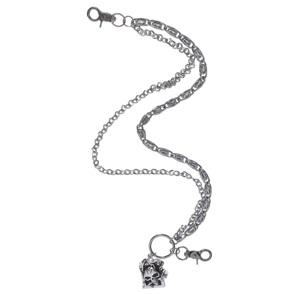 4Pcs Punk Metal Waist Chain For Men Double Layer Skull Rose Design-image-OPC-PKYQJV7-NEW