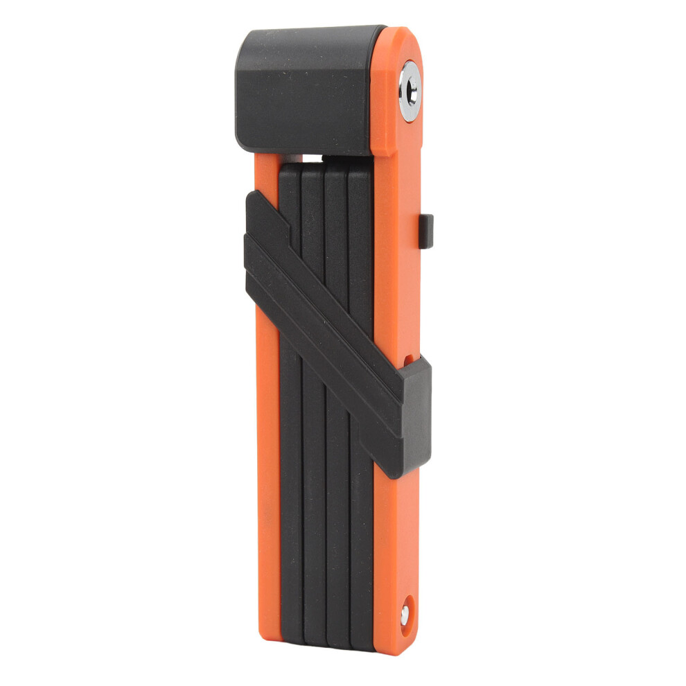 Foldable Alloy Steel Bike Lock 80cm Waterproof Rustproof Black Orange-image-OPC-PKYQKRY-NEW