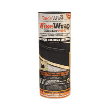 DeckWise WiseWrap LedgerTape 12"""" x 25' Self-Adhesive Deck Ledger Board and Wood Post Flashing Tape for Hardwood Thermal Wood PVC Pressure Tre