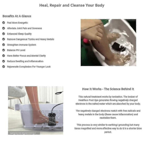 (EU Plug) Ionic Foot Spa Machine: At-Home Detox and Cleanse, Remove Harmful Impurities with Ionic Detox Foot Bath 1