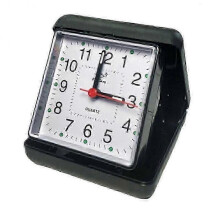 (Black) Portable Alarm Clock With Snooze And Silent