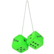 (green) Paired Auto Rearview Mirror Pendant Interior Ornaments for Car Decoration New Year Dice Model for Birthday Presents