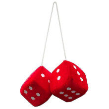 (red) Paired Auto Rearview Mirror Pendant Interior Ornaments for Car Decoration New Year Dice Model for Birthday Presents