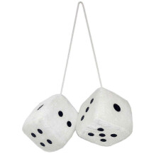 (white) Paired Auto Rearview Mirror Pendant Interior Ornaments for Car Decoration New Year Dice Model for Birthday Presents