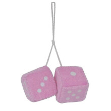 (pink) Paired Auto Rearview Mirror Pendant Interior Ornaments for Car Decoration New Year Dice Model for Birthday Presents
