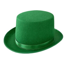 (Green adult model) Fashion British Style Flat Top Hat for Magician Costume Performances Theatrical Plays Musicals Top Hats Adult Kids - DSW