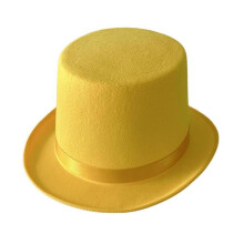 (Yellow childrens mo) Fashion British Style Flat Top Hat for Magician Costume Performances Theatrical Plays Musicals Top Hats Adult Kids - DSW