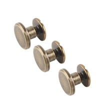 Copper Brass Flat Head Screws and Nails for Leather Craft 5mm Rivets Nuts Kit