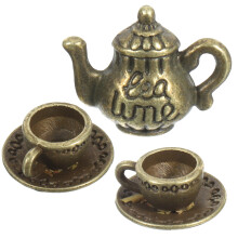 1 Set Mini Metallteekannen Mit Teetasse Für Mini