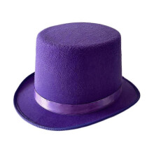 (Purple childrens mo) Fashion British Style Flat Top Hat for Magician Costume Performances Theatrical Plays Musicals Top Hats Adult Kids - DSW
