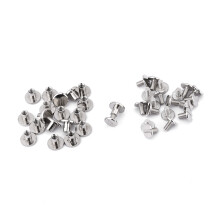 Lederhandwerks-Reparaturset: 20 Messing-Flachkopfniete, Einschlagmuttern, Schrauben 6,5 mm