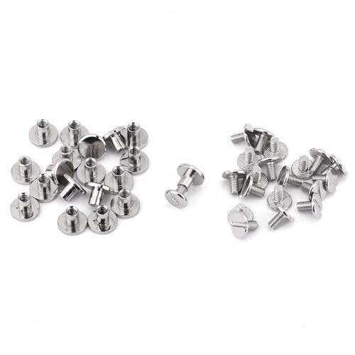 Lederhandwerks-Reparaturset: 20 Messing-Flachkopfniete, Einschlagmuttern, Schrauben 6,5 mm 1