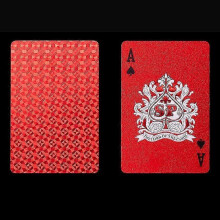 (Red) Red plastic playing cards PVC poker waterproof washable Parker rustic gold Year of the Dragon creative thickened cards