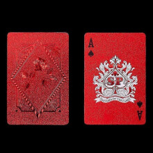 (rose red) Red plastic playing cards PVC poker waterproof washable Parker rustic gold Year of the Dragon creative thickened cards