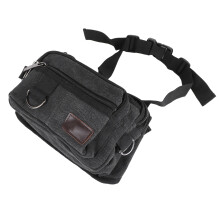 Lässige Canvas-Gürteltasche, Große Kapazität, Schwarz, für Sport & Workout
