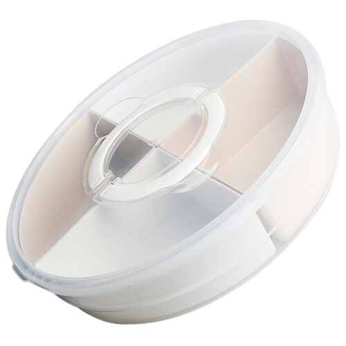 3Pcs Round Divided Serving Tray With Lid And Handle 2