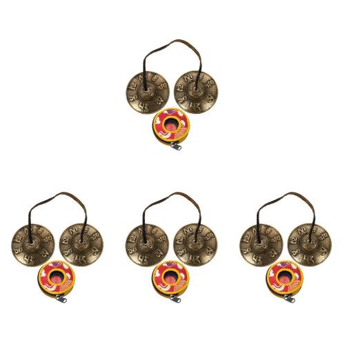 4 Sets Cymbal Bell Percussion Instrument Finger Cymbal 1