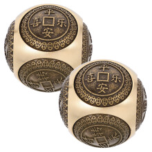 10Pcs Golden Brass Hand Exercise Balls Elegant Baoding Massage Balls