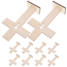 90Pcs Natural Wood Cross Ornaments Unfinished DIY Tabletop Cross Decor