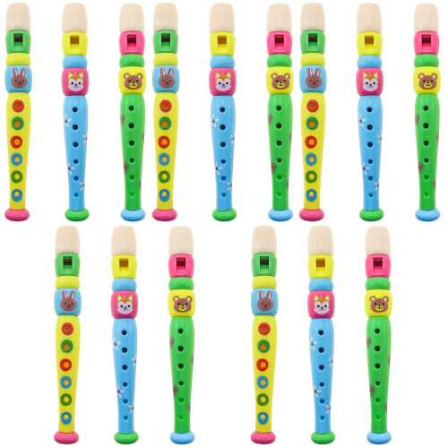 15 Pcs Children Cartoon Educational Music Flute Random Pattern 2