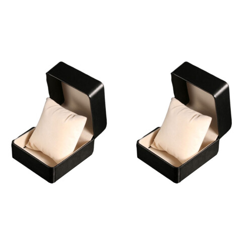 2Pcs Watch Box Pu Elastic Cover Storage Case 1
