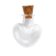 30 Pcs Love Heart Shape Mini Wish Note Glass Bottles With Cork