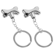 10 Pcs Pet Urns For Ashes: Dog Bone Shape Keychain - Titanium Steel