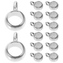 300 Pcs Big Hole Beads Pendant Diy Jewelry Making Kit Silver 5mm 8mm