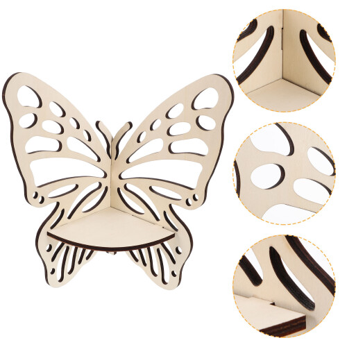 3Pièces Support Bois En Coin Forme Marron 2