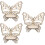 3Pièces Support Bois En Coin Forme Marron 9