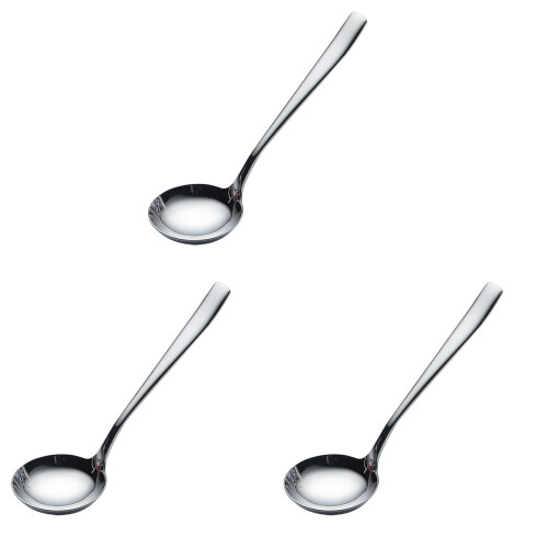 3Pcs Thicken 304 Stainless Steel Soup Spoon Round Long Handle 1