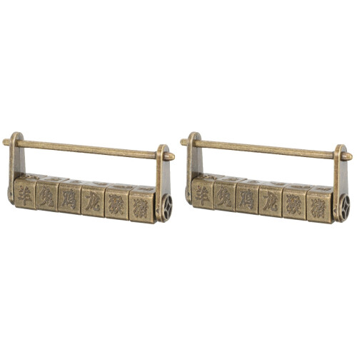 2Pcs Antique Combination Lock For Cabinet Drawer Security 1