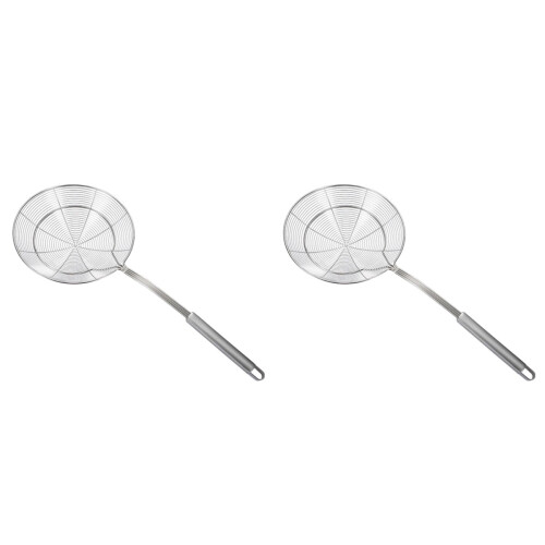 2 Pcs Stainless Steel Fine Mesh Colander Spoon Strainer 1