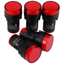 10 Stück 24V 22mm Gewinde Rote LED-Anzeigenleuchte für AC/DC-Anwendungen