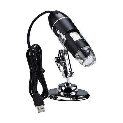 4Pcs Magnifier Microscope Black with Adjustable Brightness