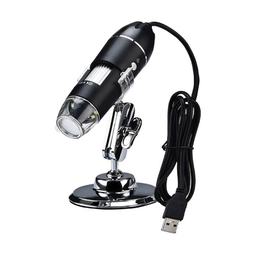 4Pcs Magnifier Microscope Black with Adjustable Brightness 2