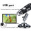 4Pcs Magnifier Microscope Black with Adjustable Brightness 10