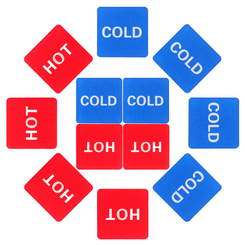 100 Pcs Self Stick Waterproof Hot Cold Water Labels Red Blue 1