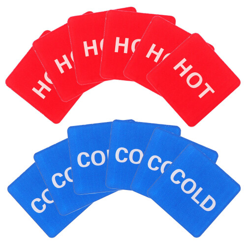 100 Pcs Self Stick Waterproof Hot Cold Water Labels Red Blue