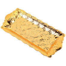 4Pcs Fruit Serving Tray Decorative Metal Rectangle Storage Tray