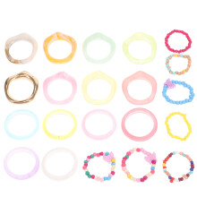 42 Pcs Colorful Resin Finger Rings For Women Girls Knuckle Ring
